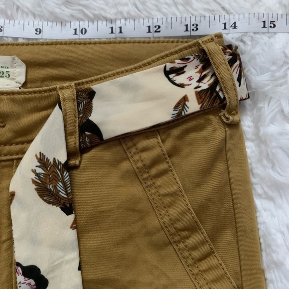 Anthropologie Skinny spring Pants with floral belt size 25 - Picture 8 of 10